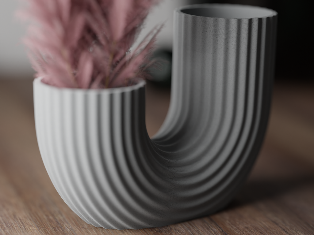 Modern Minimalist 3D Printed Vase | Marble Finish Decorative Flower Vase | Contemporary Home Decor